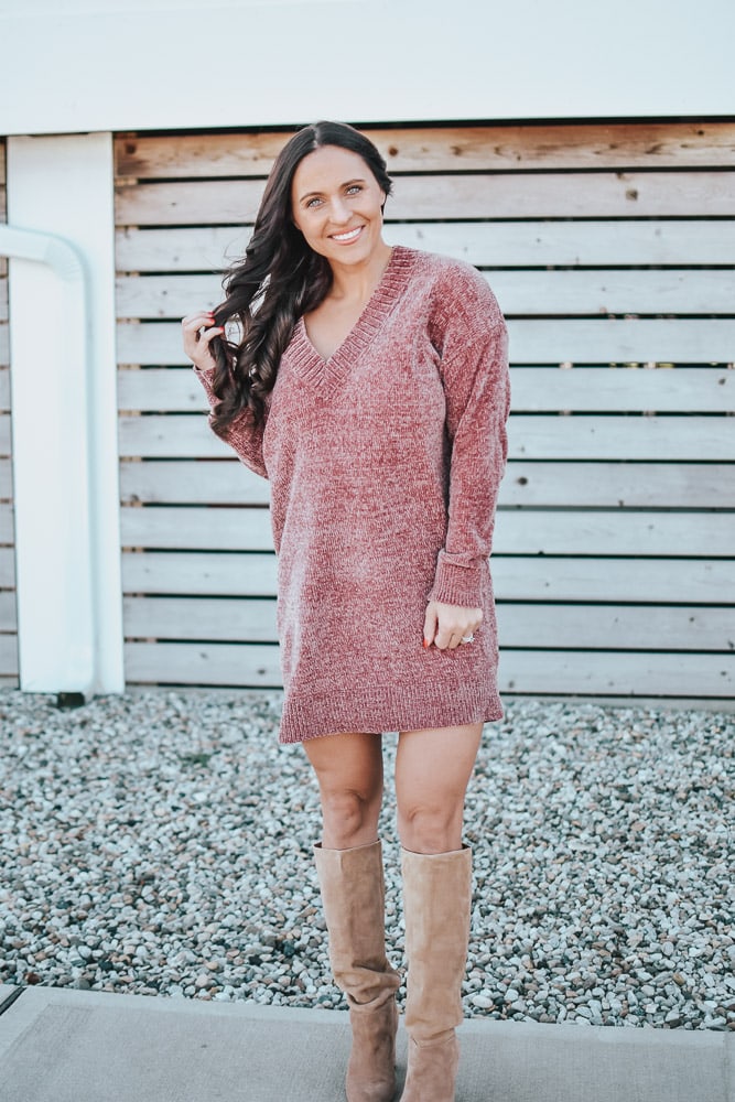 express chenille sweater dress