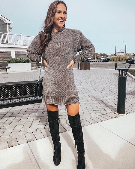 chenille sweater dress