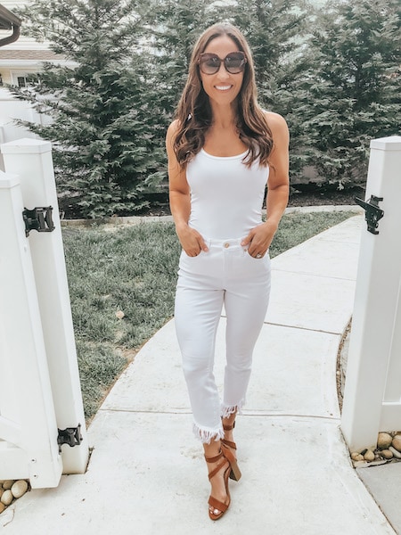 woman wearing all white